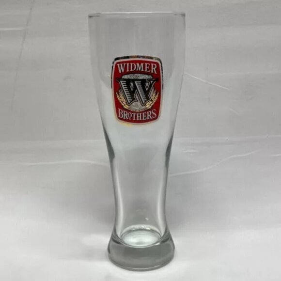 Widmer Brothers Pilsner Glass 9” Beer Stein Clear Red White Black Gold Logo GUC - Picture 11 of 11